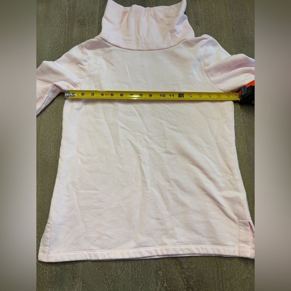 Talbots size P (0-2) pale pink cowl neck top/ sweatshirt pale pink - Picture 9 of 11